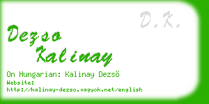 dezso kalinay business card